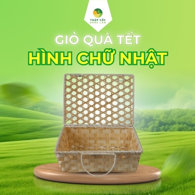 Giỏ Quà Tết Hình Chữ Nhật - Thập Cốc Nông Lâm (30x23x9.3cm) 