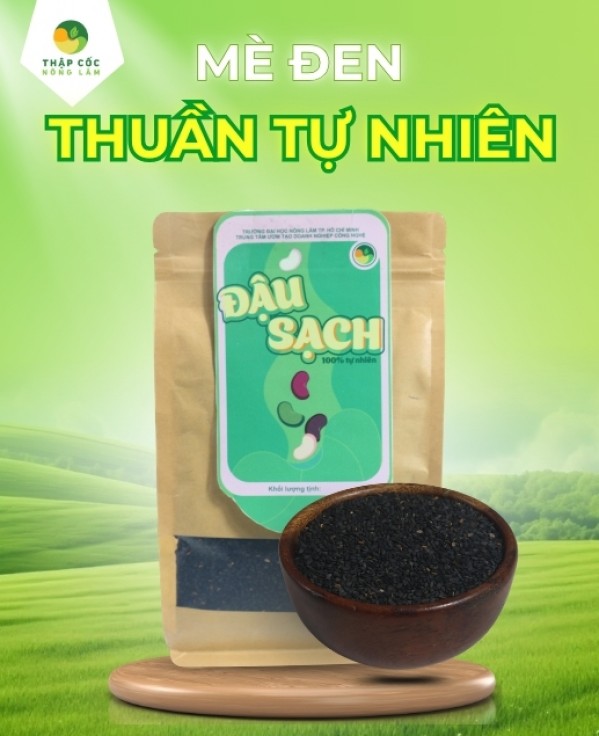 Mè Đen Nguyên Hạt Thuần Tự Nhiên - Thập Cốc Nông Lâm (Túi 1kg)