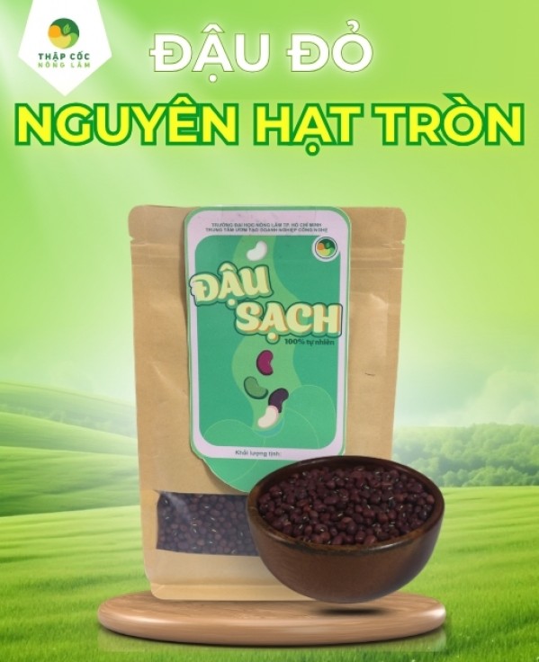 Đậu Đỏ Nguyên Hạt Hạt Tròn Thuần Chủng Thuận Tự Nhiên - Thập Cốc Nông Lâm (Túi 1kg)