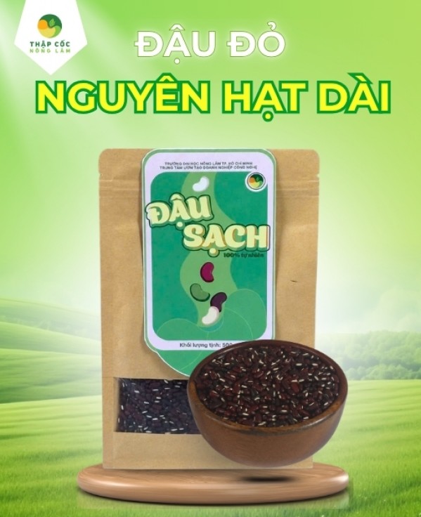 Đậu Đỏ Nguyên Hạt Hạt Dài Thuần Chủng Thuận Tự Nhiên - Thập Cốc Nông Lâm (Túi 1kg)